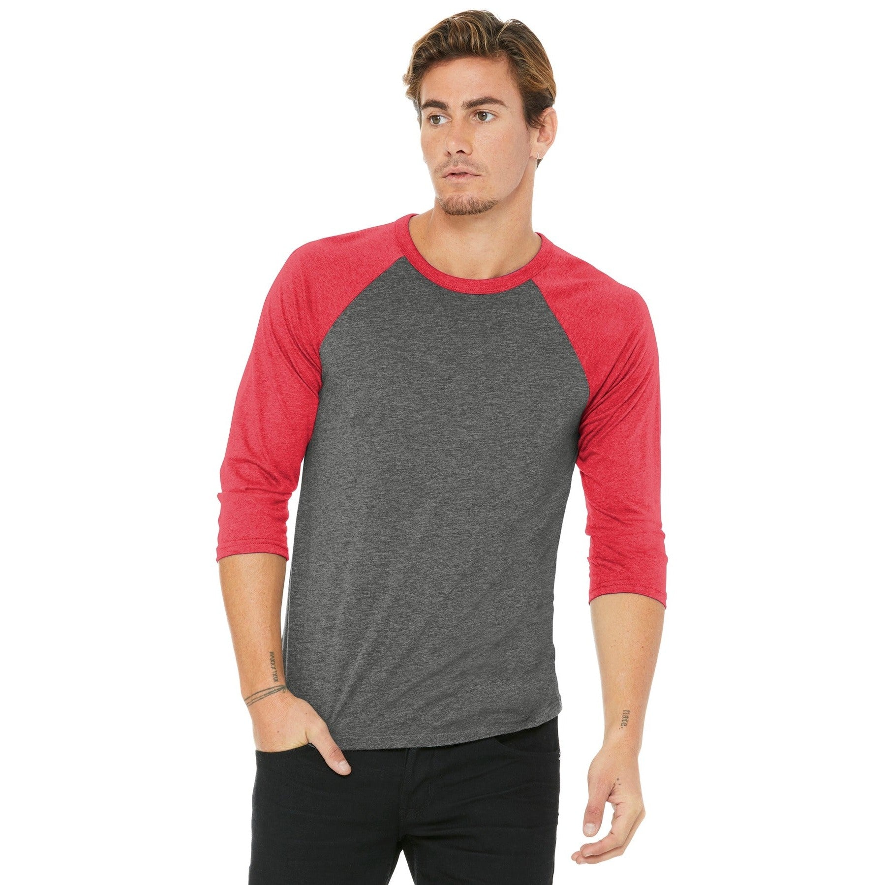 Bella + Canvas-BELLA+CANVAS ® Unisex 3/4-Sleeve Baseball Tee. BC3200-MedTech-12